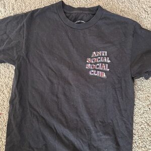 Anti Social Social Club black Tee with Multicolor Logo unisex